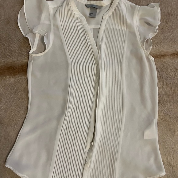 H&M sheer white blouse - Picture 1 of 3